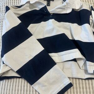 Forever 21 Navy and White Striped Top